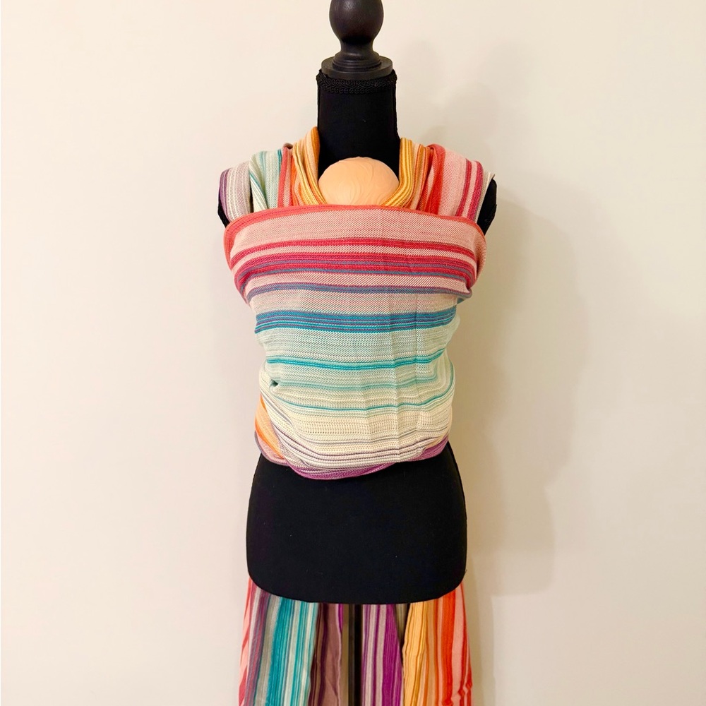 Butterfly Baby Woven Wrap Carrier | Rainbow Stripe | Made in USA